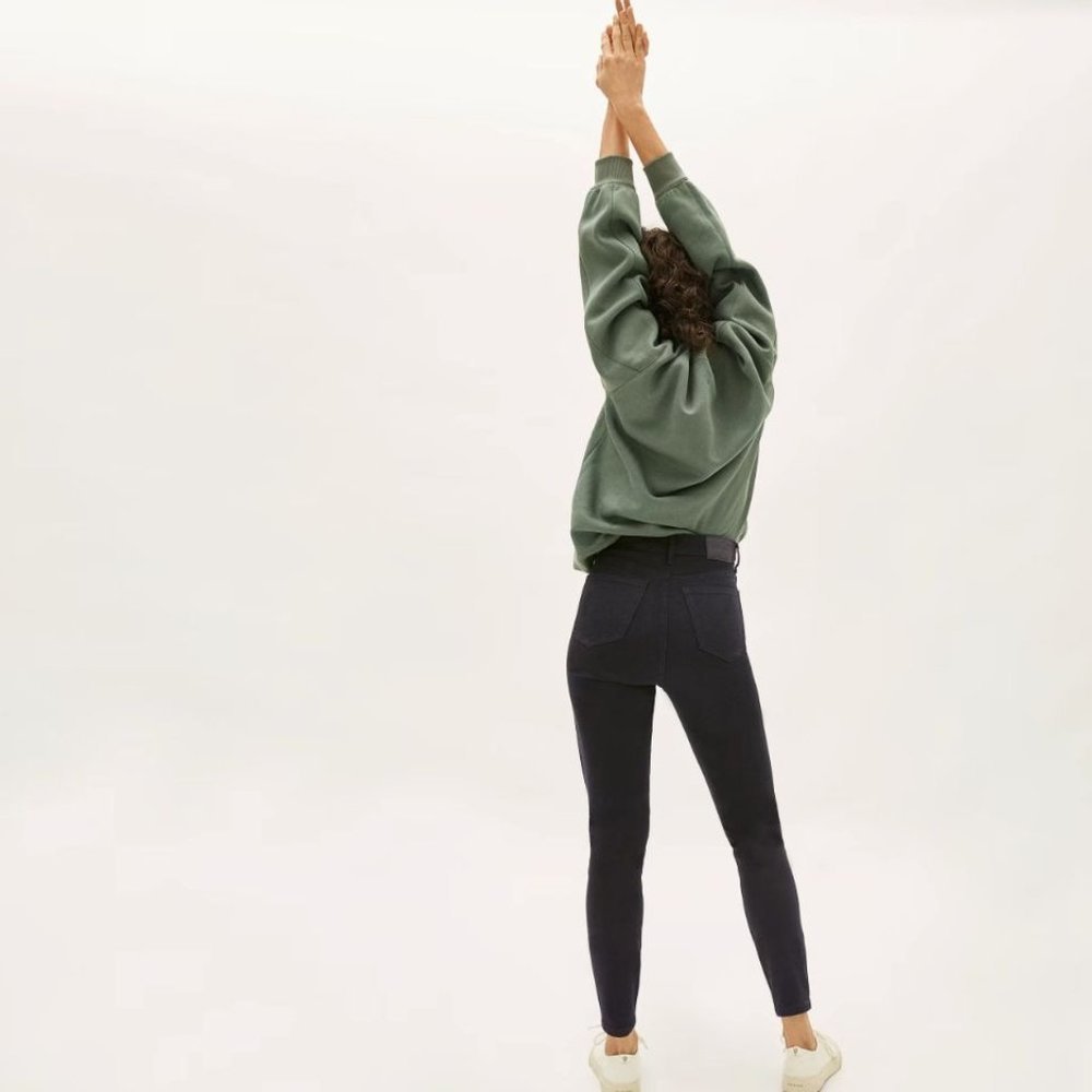 Everlane The Way-High Clean Front Skinny Jeans in Coal Black New - Picture 2 of 16